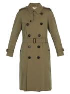 Matchesfashion.com Burberry - Double Breasted Trench Coat - Mens - Green