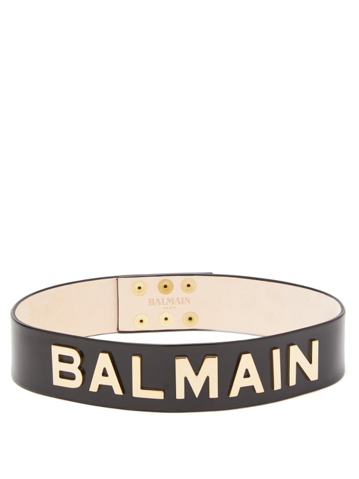 Balmain Logo Leather Belt