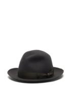 Borsalino - Bow-tied Felt Fedora Hat - Mens - Grey