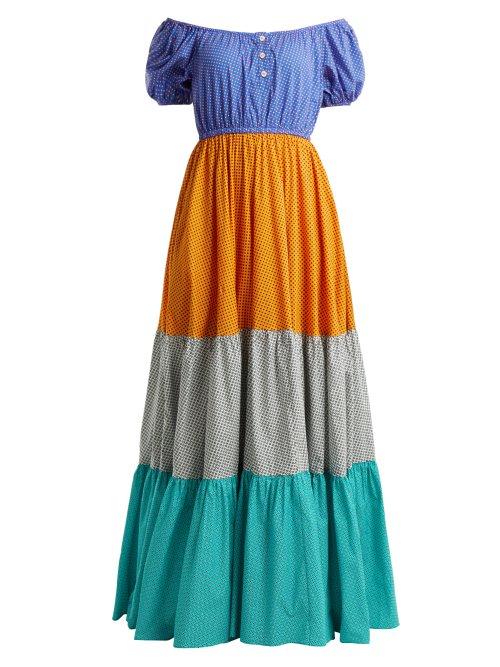 Matchesfashion.com Caroline Constas - Panelled Cotton Blend Maxi Dress - Womens - Multi