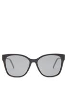 Matchesfashion.com Saint Laurent - Square Logo Plaque Acetate Sunglasses - Womens - Black