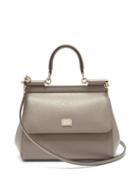Matchesfashion.com Dolce & Gabbana - Sicily Small Leather Cross-body Bag - Womens - Grey