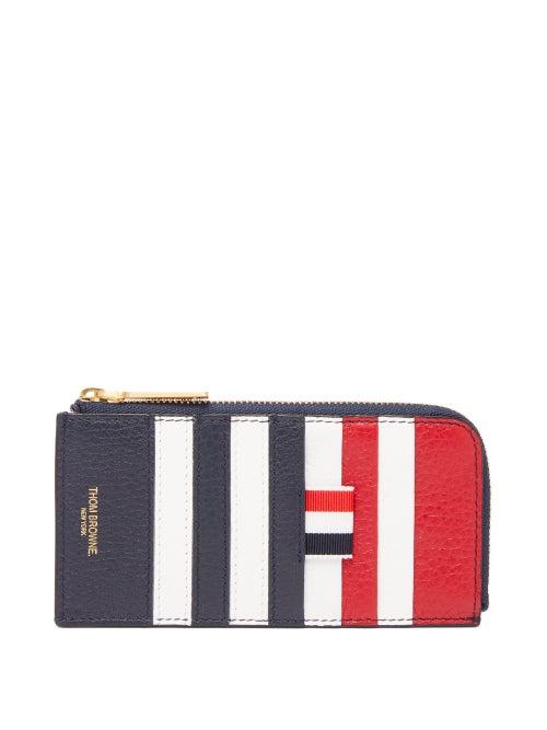 Matchesfashion.com Thom Browne - Tricolour Striped Zip Around Leather Wallet - Mens - Multi
