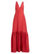 Matchesfashion.com Three Graces London - Renee Drop Waist Silk Maxi Dress - Womens - Red