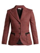 Matchesfashion.com Chlo - Houndstooth Wool Blend Blazer - Womens - Black Red