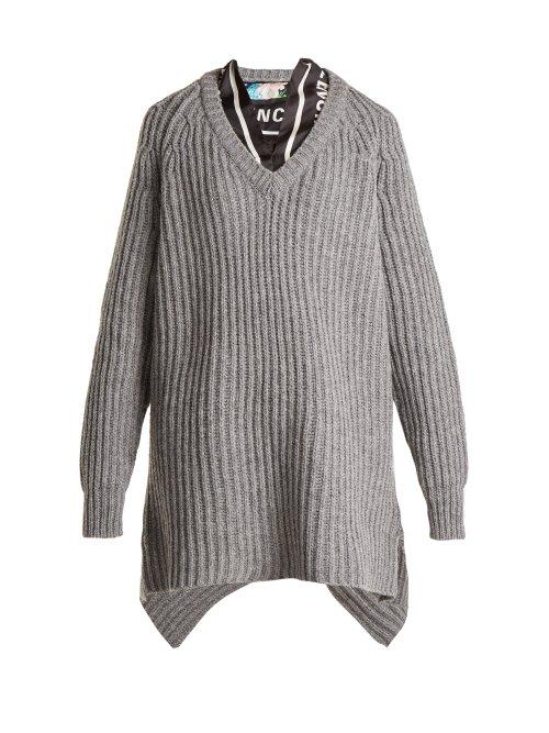 Matchesfashion.com Balenciaga - Scarf Sweater - Womens - Grey Multi