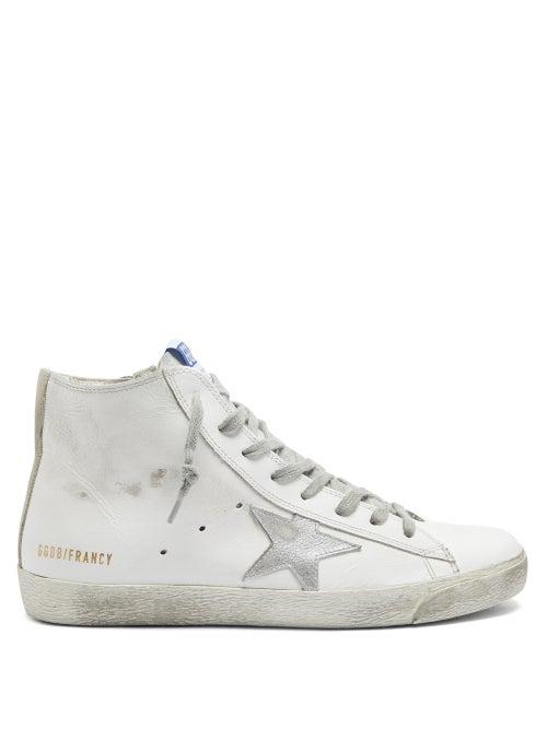 Matchesfashion.com Golden Goose - Francy High Top Leather Trainers - Womens - White Silver