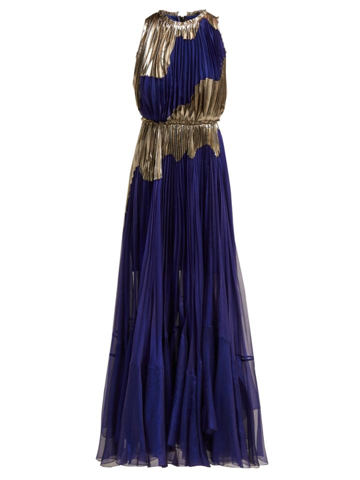 Maria Lucia Hohan Alanis Metallic Silk-blend Gown