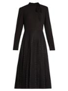 Valentino Crystal-embellished Silk-georgette And Felt Dress