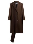 Matchesfashion.com Loewe - Asymmetric Houndstooth Wool Coat - Womens - Brown Multi