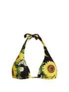 Dolce & Gabbana Sunflower-print Halterneck Bikini Top