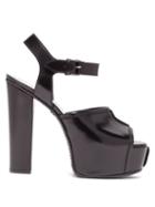 Matchesfashion.com Givenchy - Topstitched Patent Leather Platform Sandals - Womens - Black