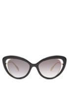 Matchesfashion.com Alexander Mcqueen - Cat Eye Acetate Sunglasses - Womens - Black