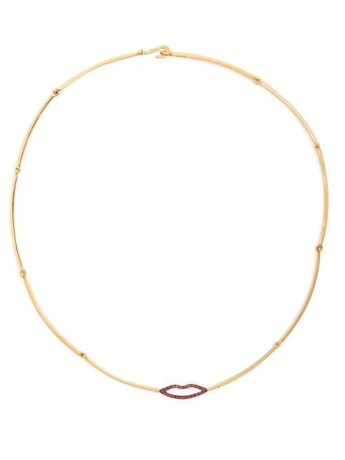 Matchesfashion.com Delfina Delettrez - Ruby & Yellow Gold Necklace - Womens - Gold