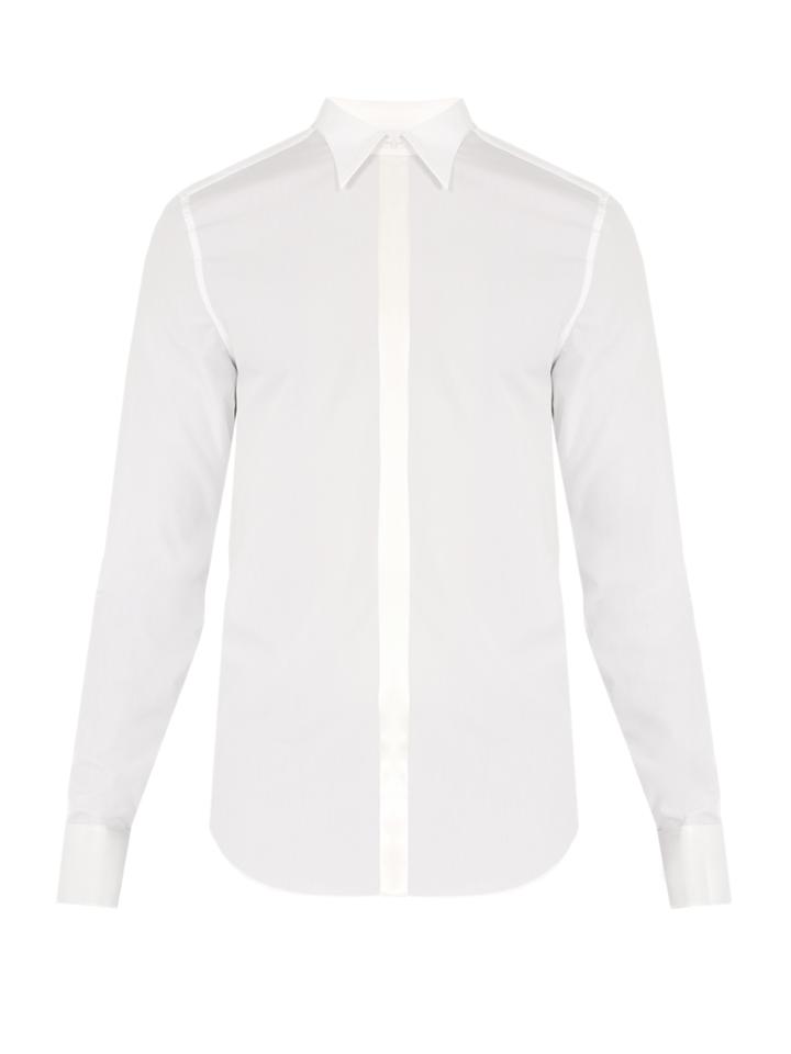 Gucci Double-cuff Satin-trimmed Cotton Shirt