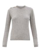 Matchesfashion.com Ganni - Crystal-embellished Cashmere Sweater - Womens - Light Grey