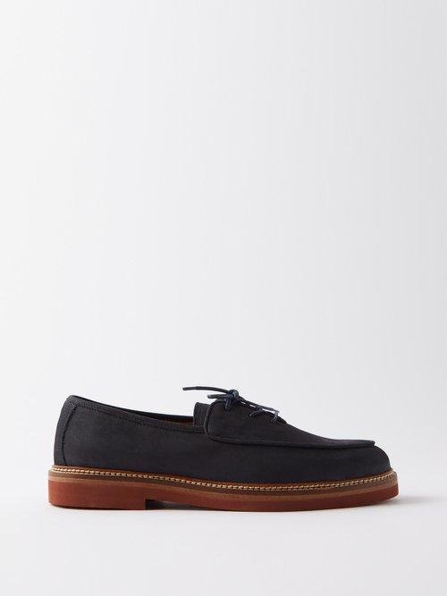 Jacques Solovire - Luco Suede Derby Shoes - Mens - Navy