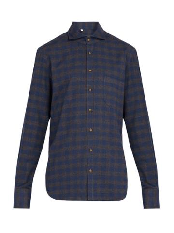Thom Sweeney Checked Cotton-flannel Shirt