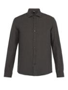 Matchesfashion.com Once Milano - Crushed Linen Shirt - Mens - Dark Grey