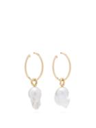 Matchesfashion.com Nadia Shelbaya - 216 Perle Savage Pearl & Gold Hoop Earrings - Womens - Pearl