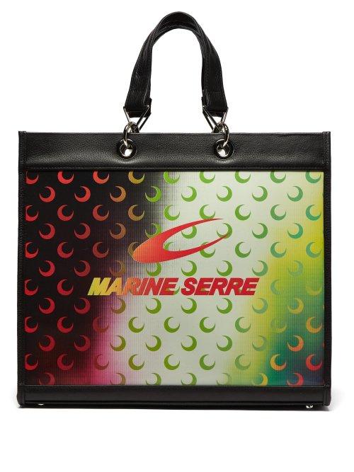 Matchesfashion.com Marine Serre - Holographic Leather Tote - Womens - Black Multi