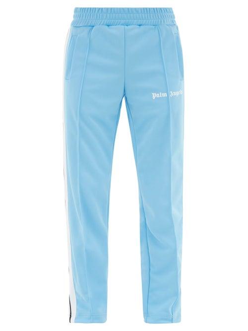 Matchesfashion.com Palm Angels - Side Stripe Jersey Track Pants - Mens - Light Blue
