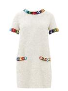 Matchesfashion.com Ashish - Beaded T Shirt Mini Dress - Womens - White