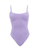 Hunza G - Pamela Crinkle-knit Swimsuit - Womens - Lilac
