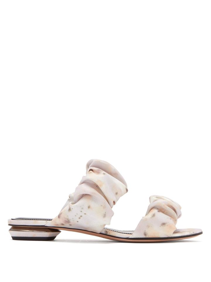 Nicholas Kirkwood Courtney Scrunchie-effect Silk Flats