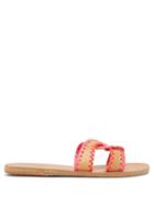 Matchesfashion.com Ancient Greek Sandals - Desmos Whipstitched Leather Slides - Womens - Pink Multi