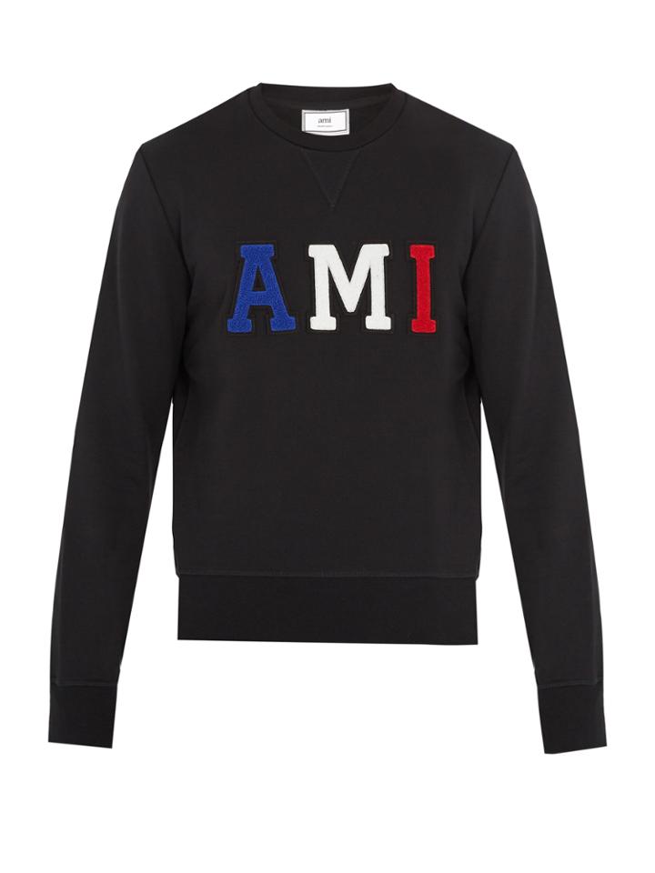 Ami Logo-appliqu Cotton Sweatshirt