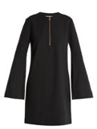 Matchesfashion.com Tibi - Zip Front Crepe Mini Dress - Womens - Black