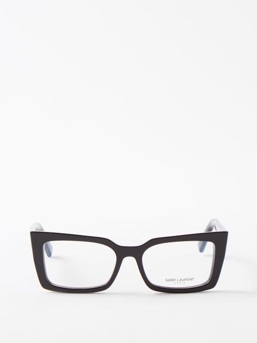 Saint Laurent Eyewear - Square Acetate Glasses - Womens - Black Clear
