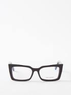 Saint Laurent Eyewear - Square Acetate Glasses - Womens - Black Clear