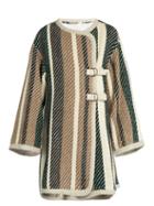 See By Chloé Contrast-striped Oversized Woven Coat