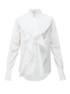 Matchesfashion.com Alexander Mcqueen - Ruffled Poplin Shirt - Womens - White
