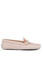 Matchesfashion.com Tod's - Gommini T Bar Suede Loafers - Womens - Light Pink