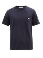 Maison Kitsun - Fox-patch Cotton-jersey T-shirt - Mens - Navy