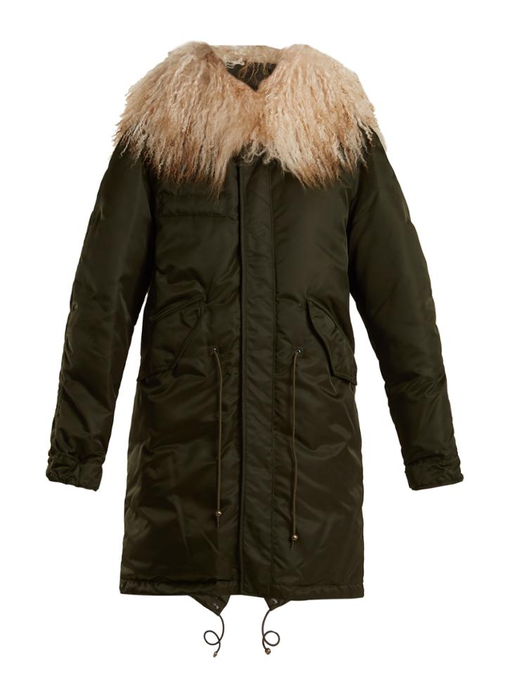 Mr & Mrs Italy Mongolian Fur-lined Padded Bomber Jacket