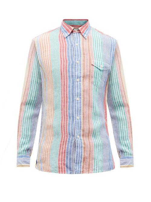 Polo Ralph Lauren - Flap-pocket Striped Linen Shirt - Mens - Multi