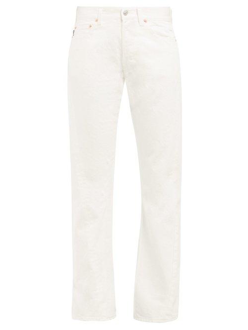 Matchesfashion.com Balenciaga - Twisted Seam Straight Leg Cotton Jeans - Womens - White