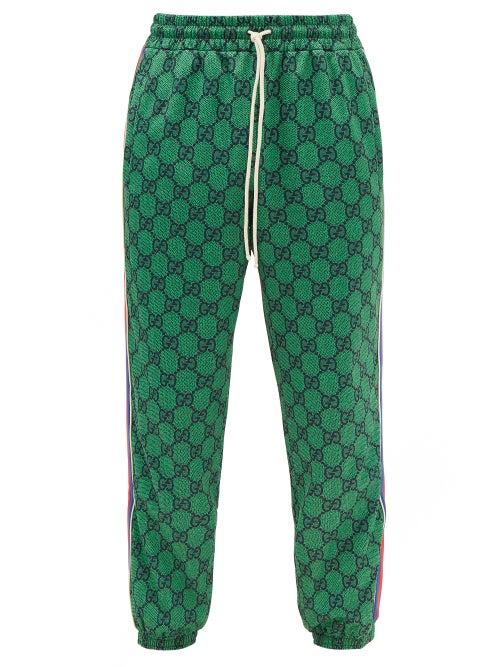 Gucci - Gg-print Jersey Track Pants - Mens - Green