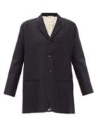 Matchesfashion.com Zanini - Pinstripe Virgin Wool Blazer - Womens - Blue Stripe