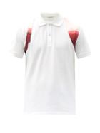 Matchesfashion.com Alexander Mcqueen - Harness Dip-dye Cotton-piqu Polo Shirt - Mens - White