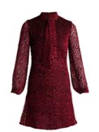 Saint Laurent Pussy-bow Velvet Devor Mini Dress