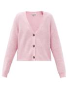 Matchesfashion.com Ganni - Ribbed-knit Cardigan - Womens - Light Pink