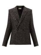 Matchesfashion.com Saint Laurent - Sequinned Wool-blend Double-breasted Jacket - Womens - Black Multi