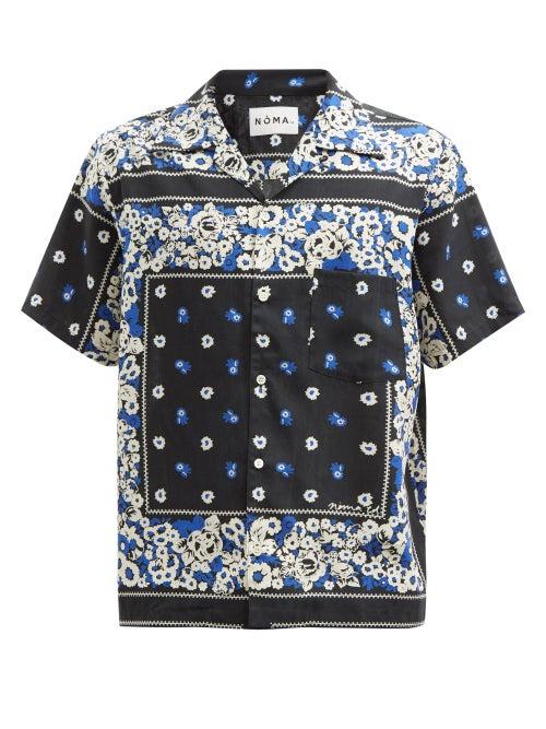Matchesfashion.com Noma T.d. - Summer Short-sleeve Tencel Shirt - Mens - Black