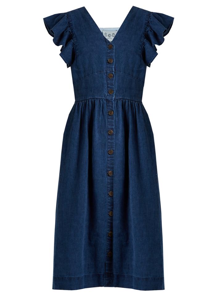 Sea Ischia Ruffle-trimmed Linen Dress