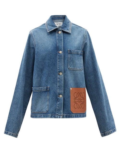 Loewe - Anagram-logo Denim Jacket - Womens - Light Denim